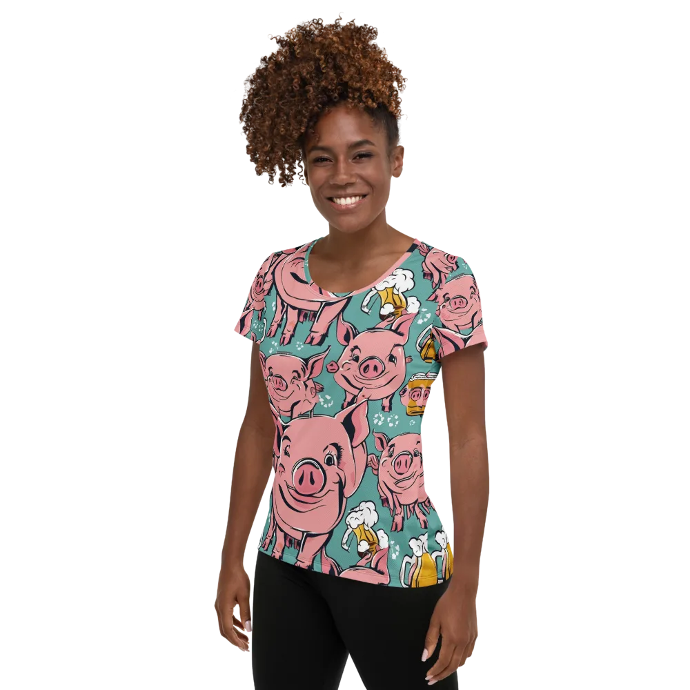 Bacon And Barley on Women's Athletic T-Shirt — Left