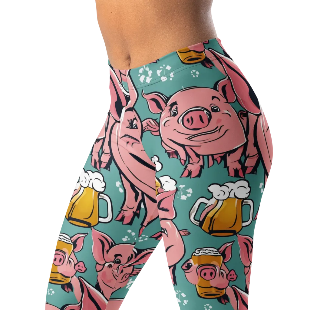Bacon And Barley on Leggings — Left Front