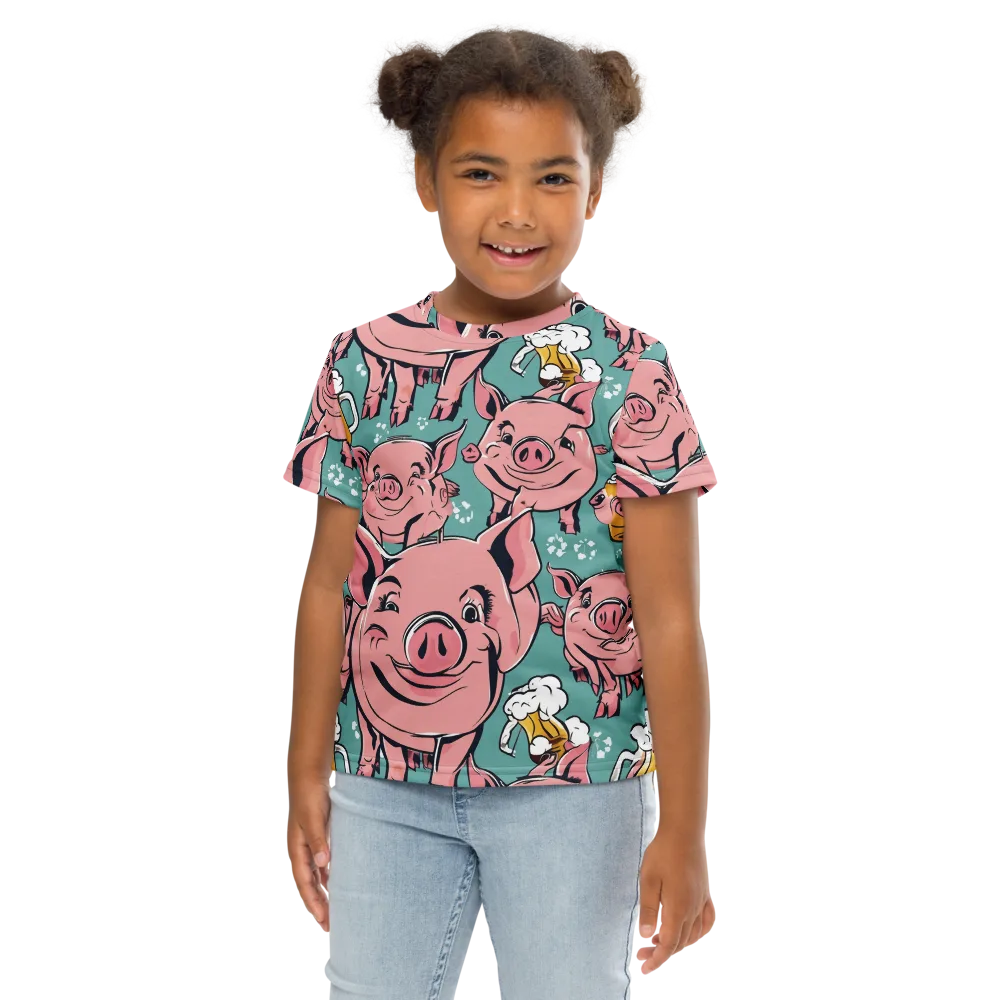 Bacon And Barley on Kids Crew Neck T-Shirt — Front