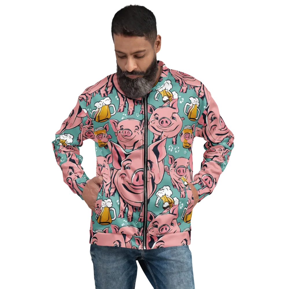 Bacon And Barley on Bomber Jacket — Front