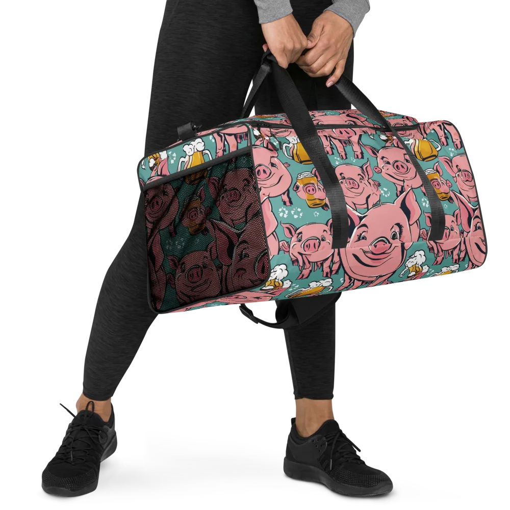 Bacon And Barley on Duffle Bag — Right Front