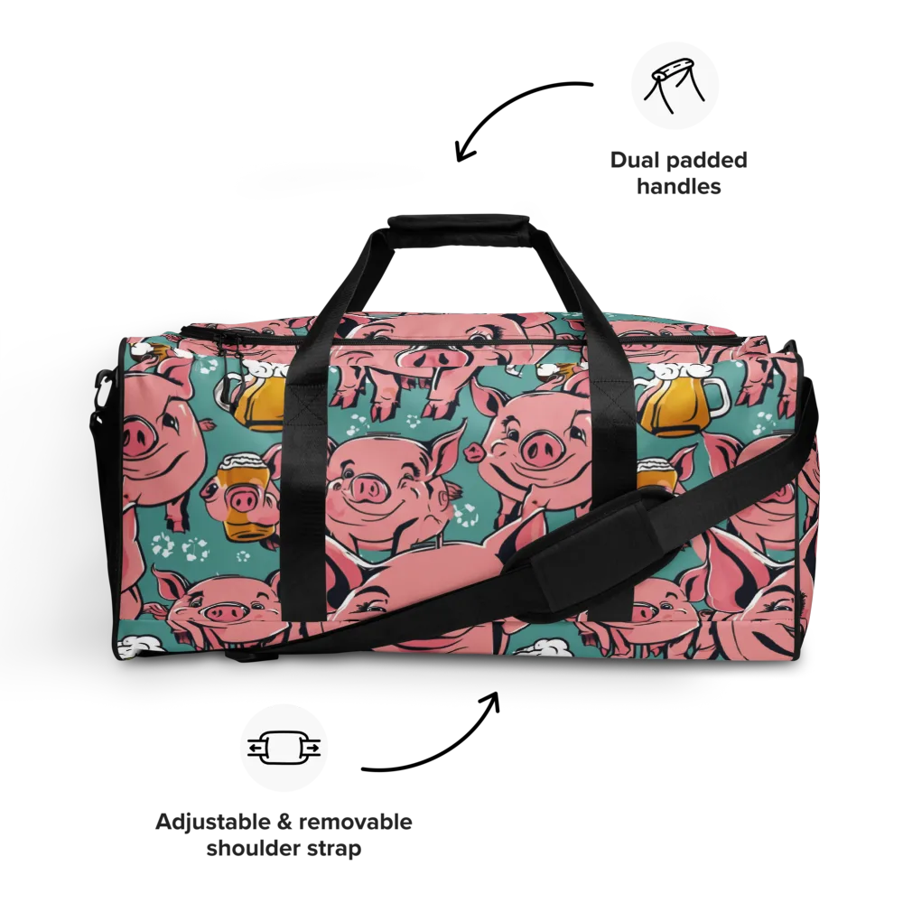 Bacon And Barley on Duffle Bag — Front