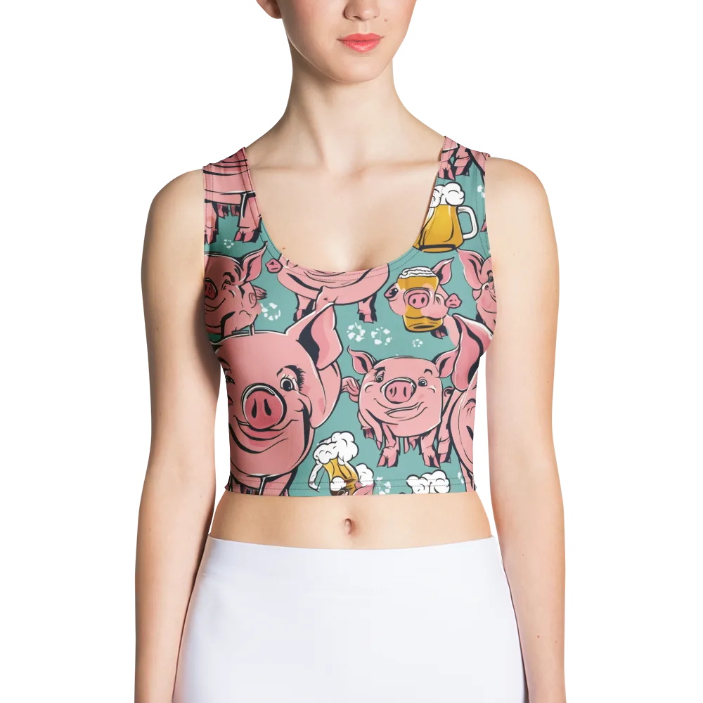 Bacon And Barley on Crop Top — Front