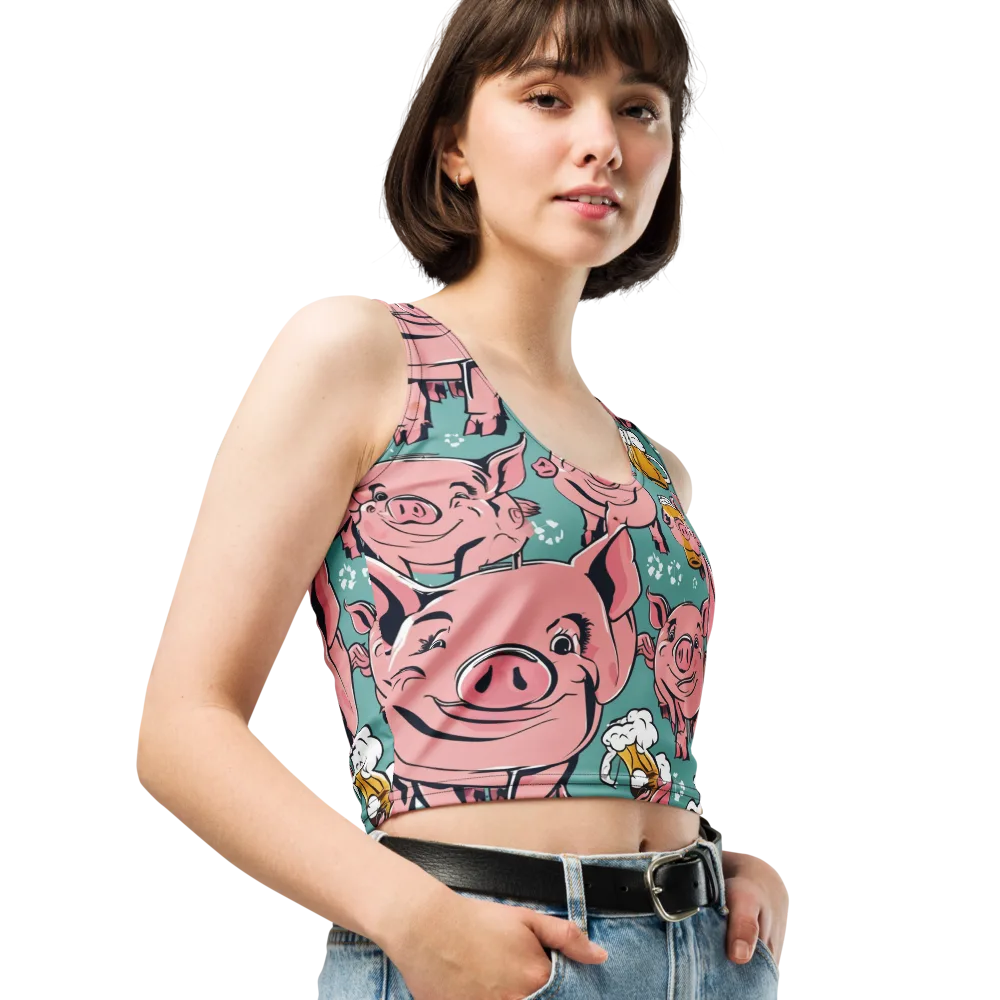 Bacon And Barley on Crop Top — Right Front