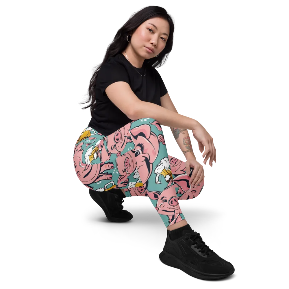 Bacon And Barley on Leggings with Pockets — Right Front