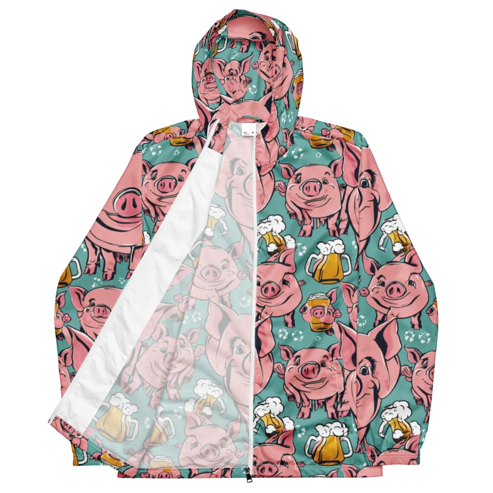 Bacon And Barley on Men's Windbreaker — Front