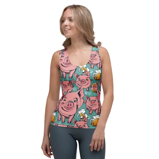 Bacon And Barley on a Women's Tank Top