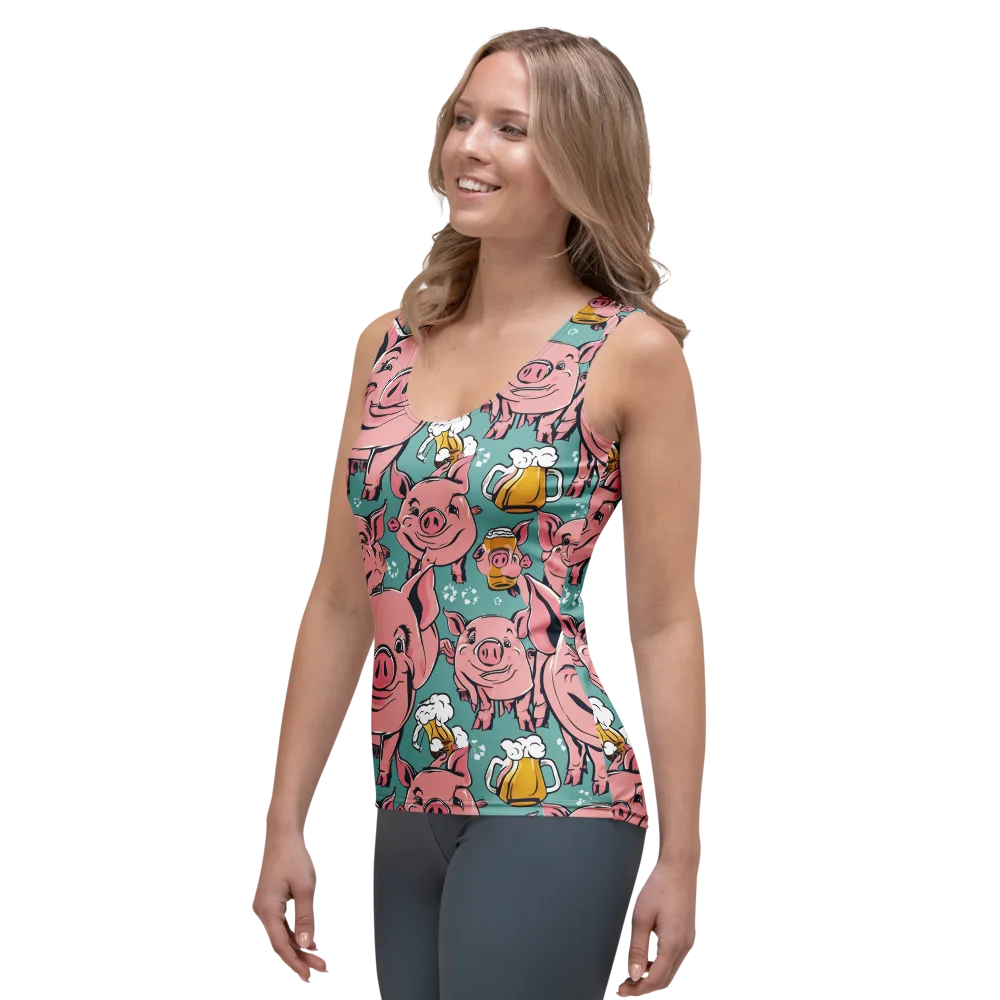 Bacon And Barley on Women's Tank Top — Left Front