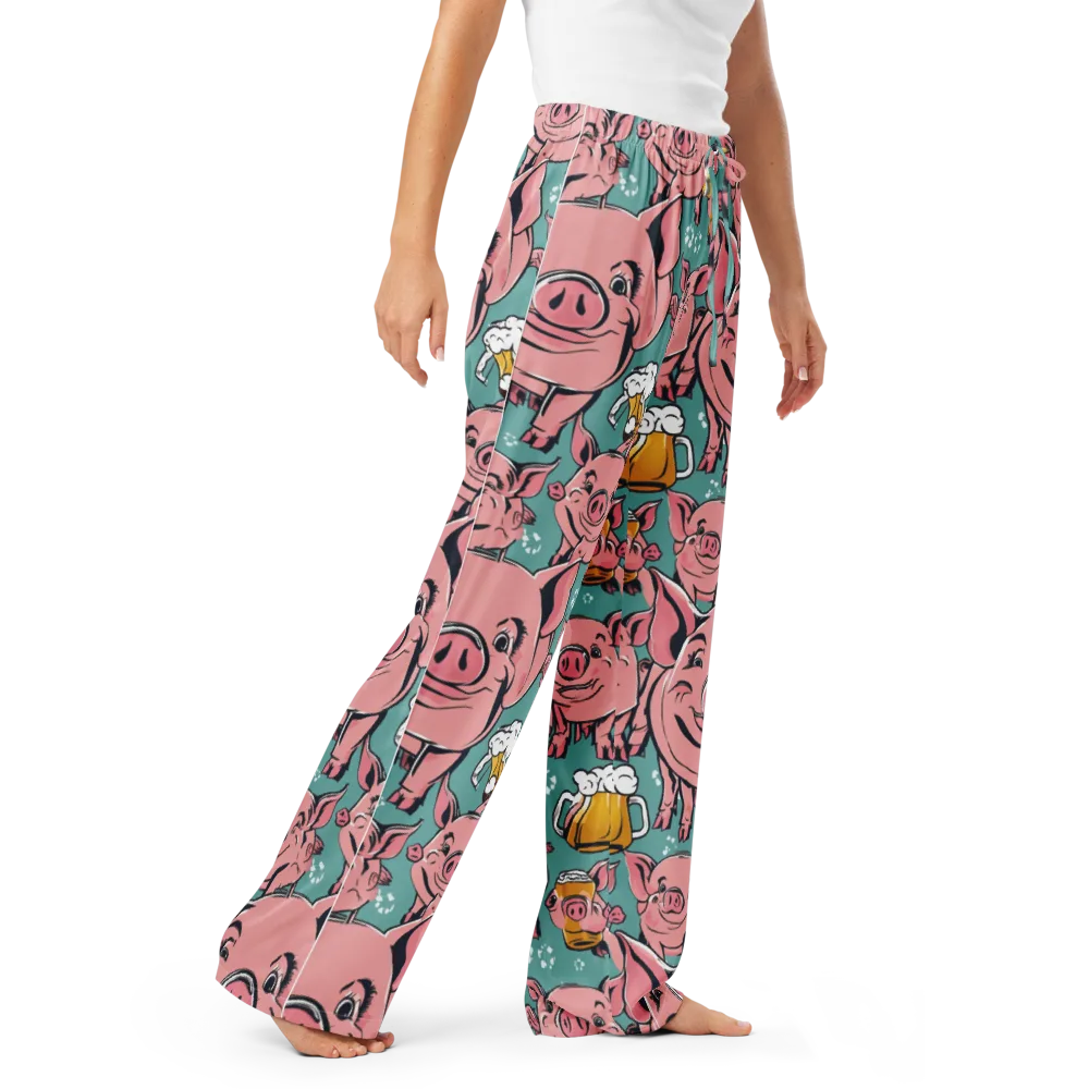 Bacon And Barley on Women's Pajama Pants — Right Front