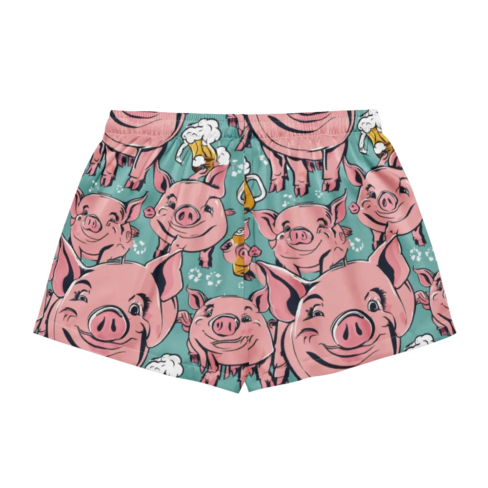 Bacon And Barley on Women's Pajama Shorts — Back