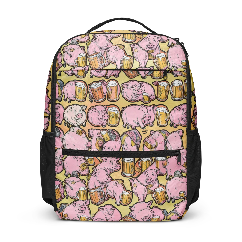 Brew And Oink on Utility Backpack — Front