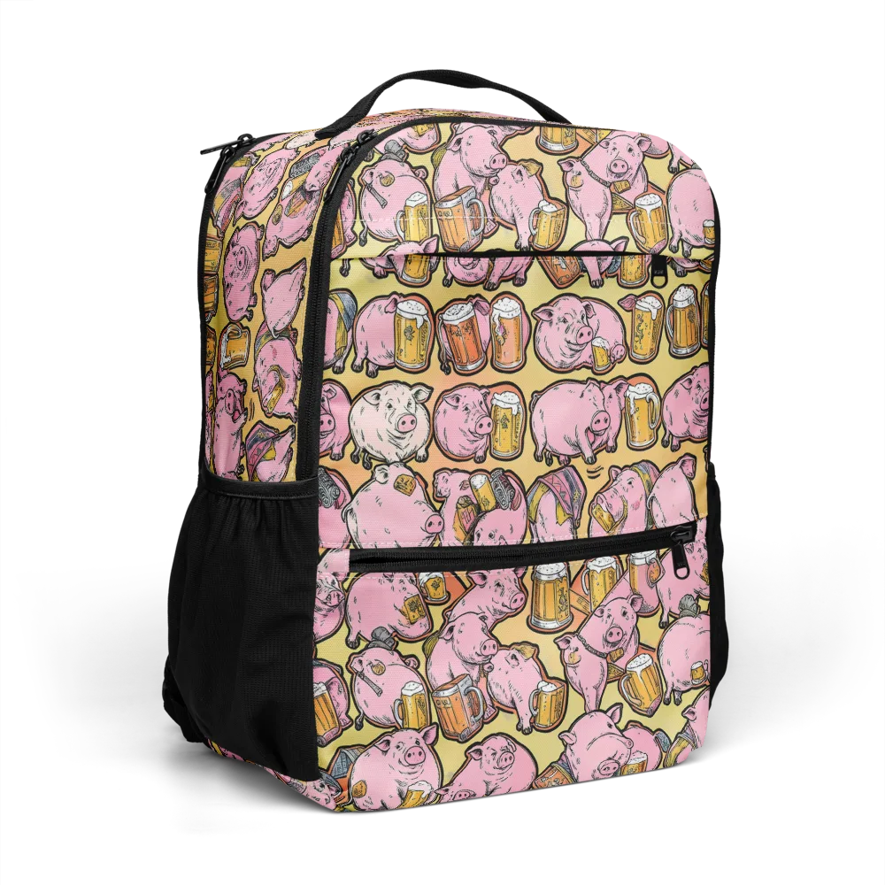 Brew And Oink on Utility Backpack — Right Front
