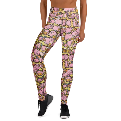 Brew And Oink on a Yoga Leggings