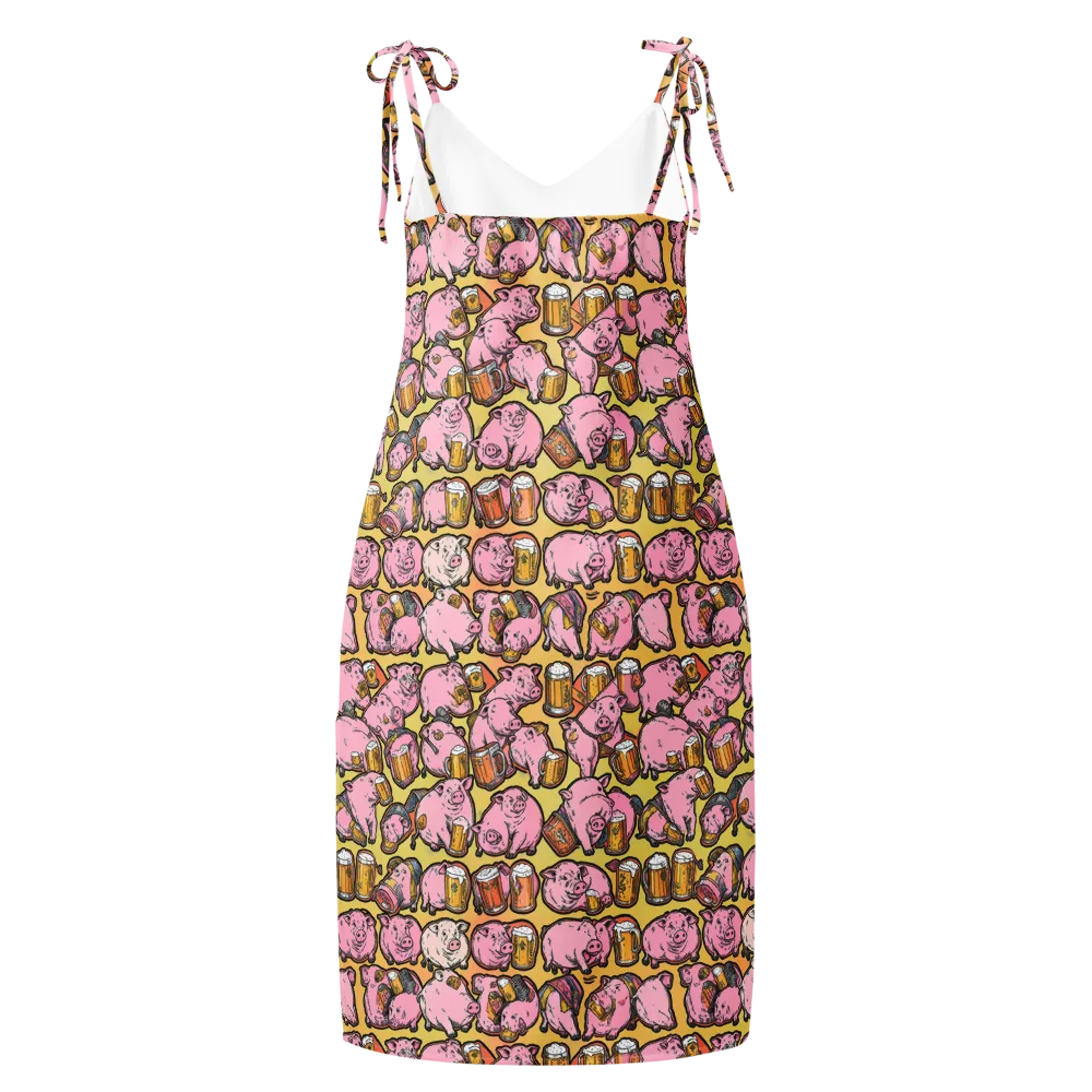 Brew And Oink on Slip Dress — Back