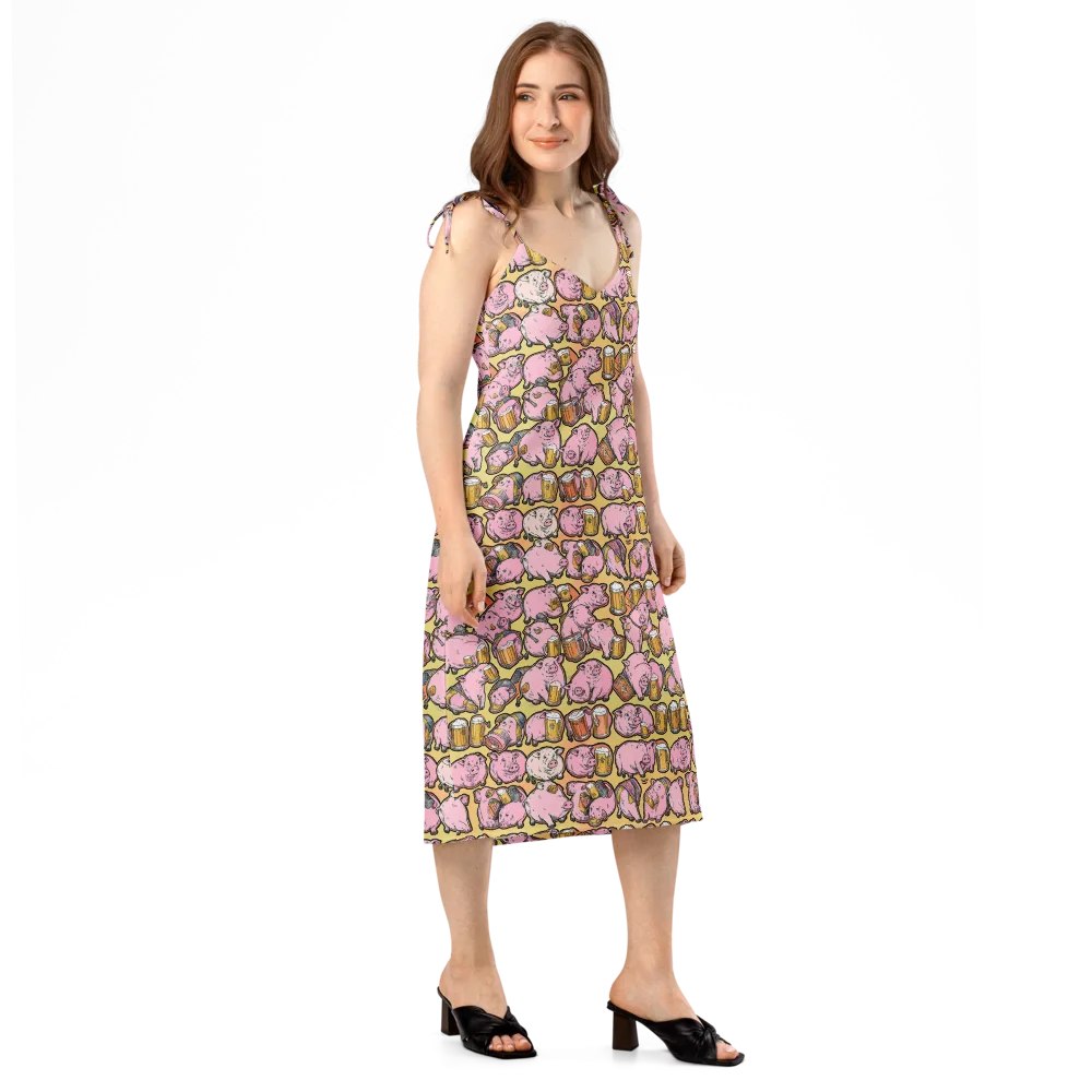 Brew And Oink on Slip Dress — Right Front