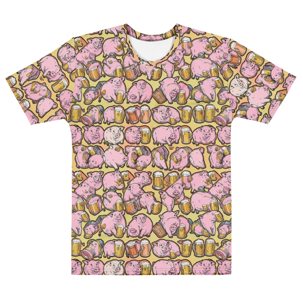 Brew And Oink on Men's Cotton Crew Neck T-Shirt — Front