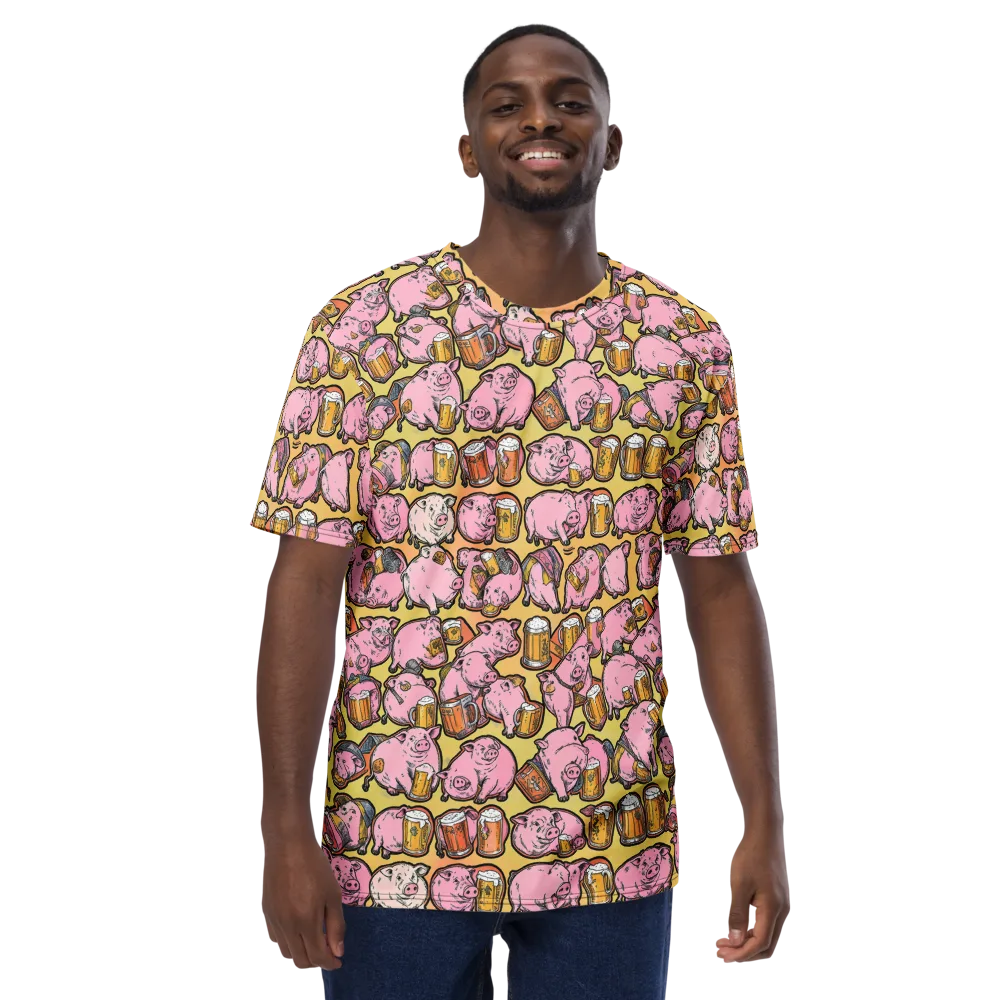 Brew And Oink on Men's Crew Neck T-Shirt — Front