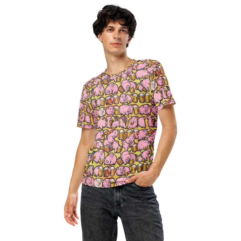 Brew And Oink on Men's Crew Neck T-Shirt — Front