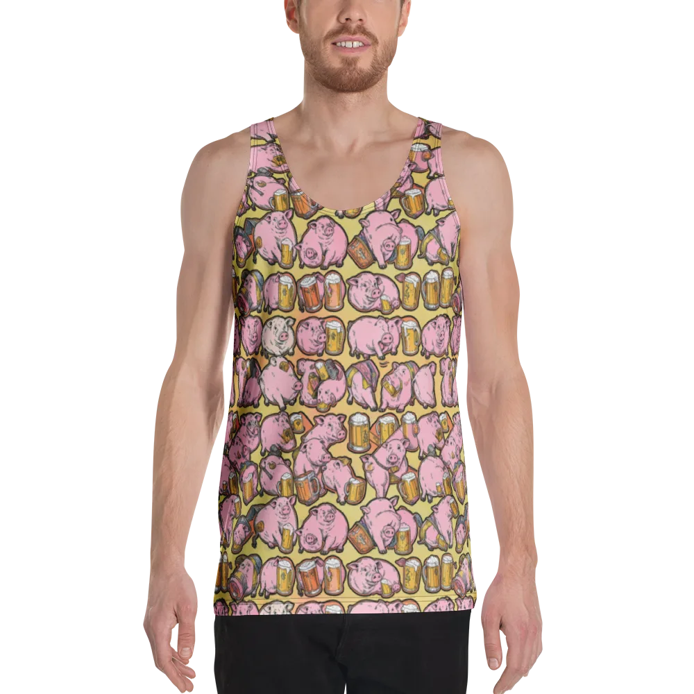 Brew And Oink on Men's Tank Top — Front