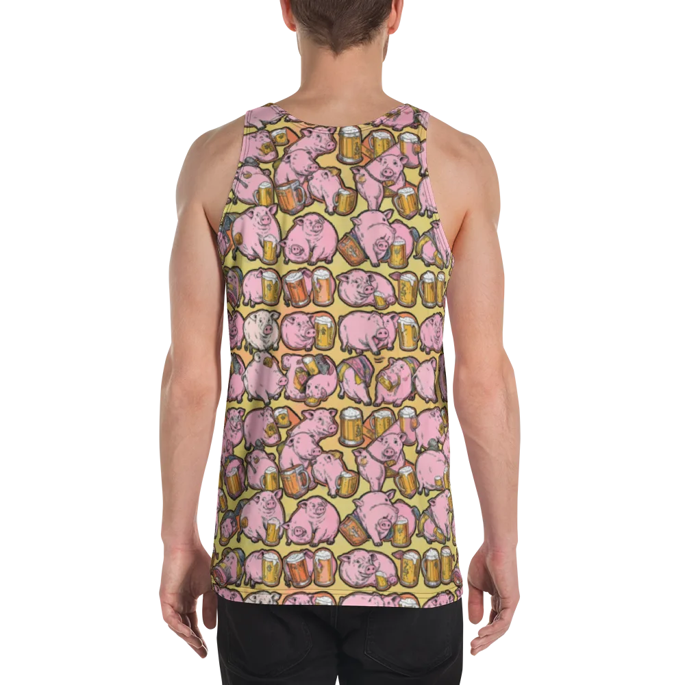 Brew And Oink on Men's Tank Top — Back