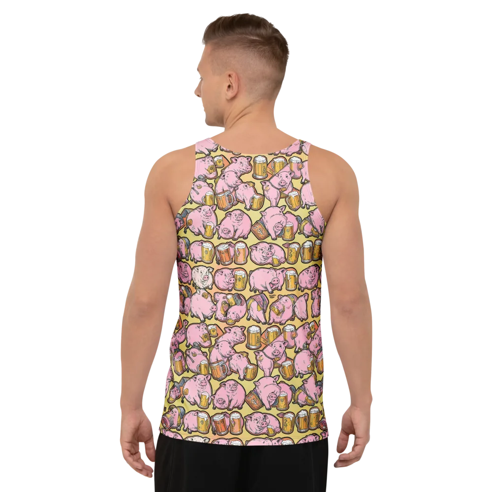 Brew And Oink on Men's Tank Top — Back