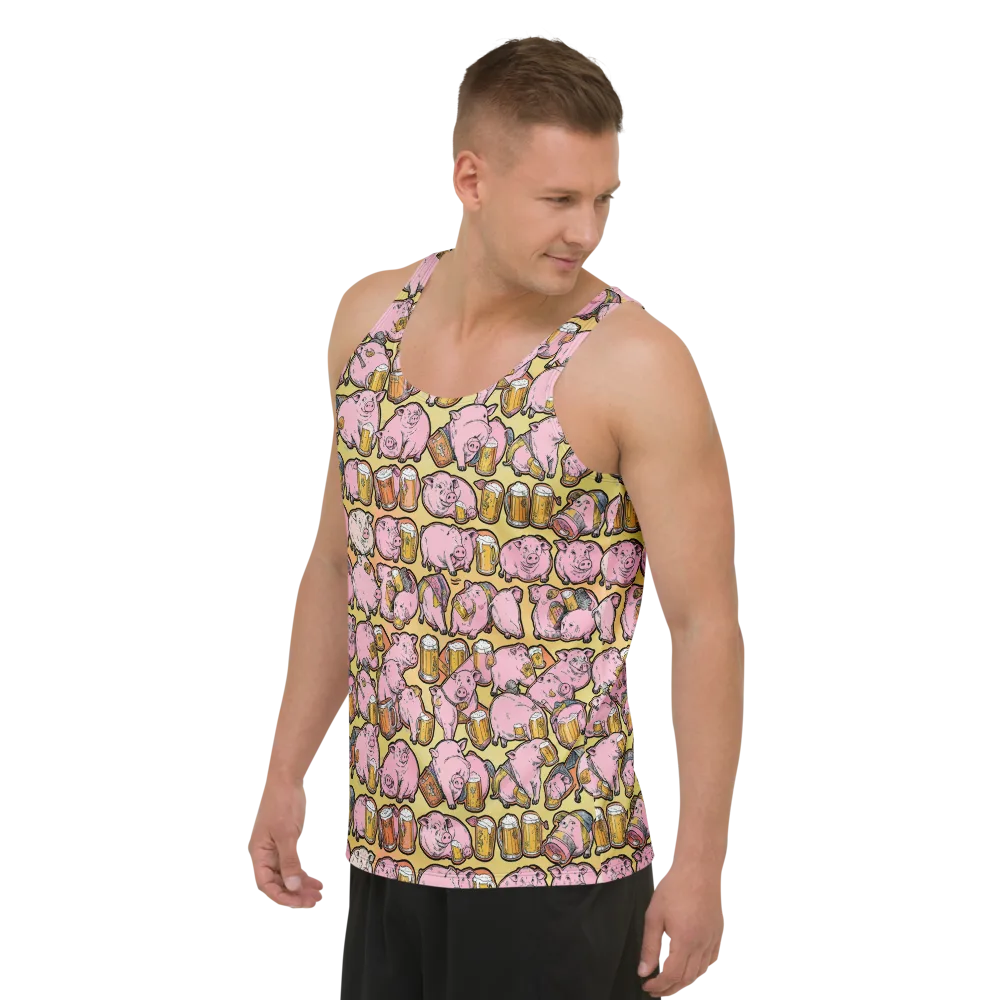 Brew And Oink on Men's Tank Top — Left Front