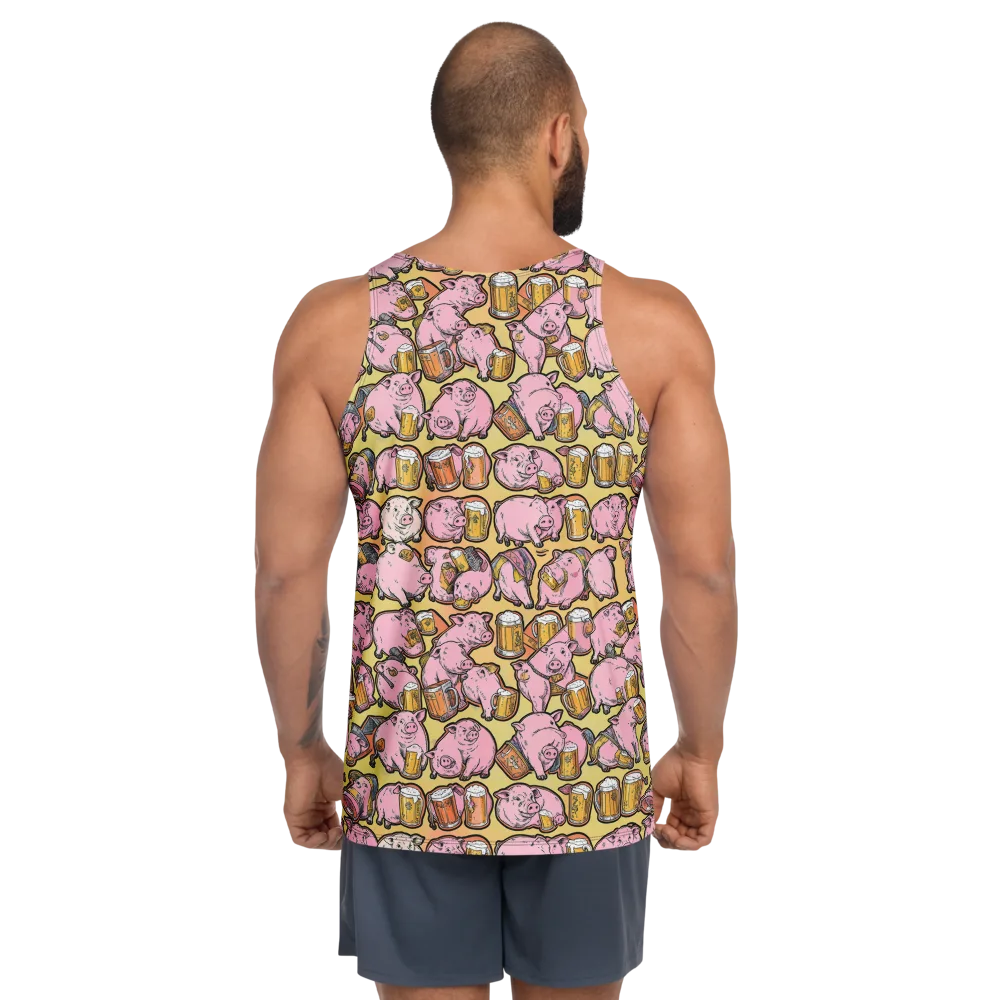 Brew And Oink on Men's Tank Top — Back