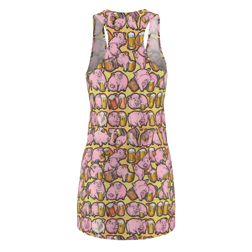 Brew And Oink on Racerback Dress — Back