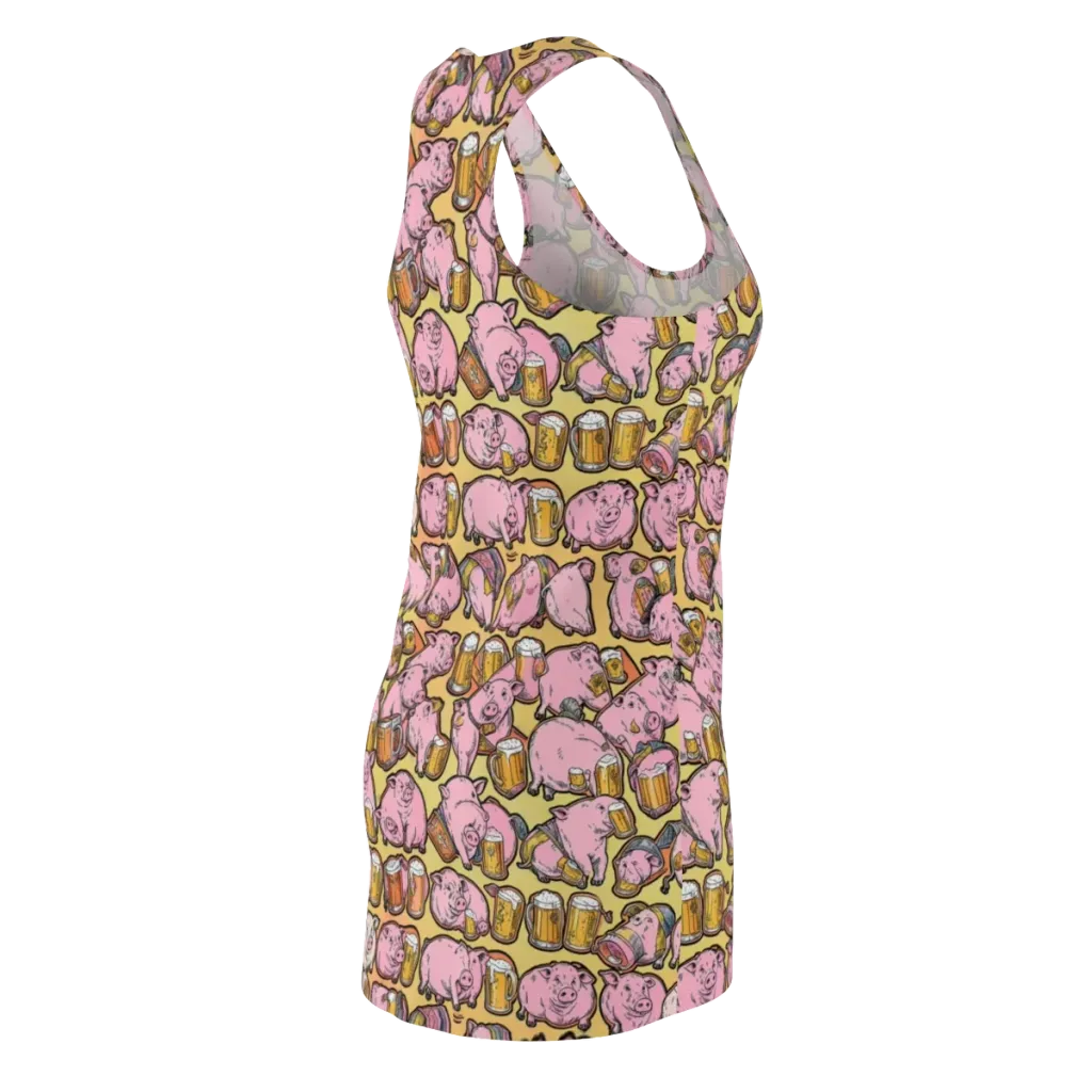 Brew And Oink on Racerback Dress — Back Side
