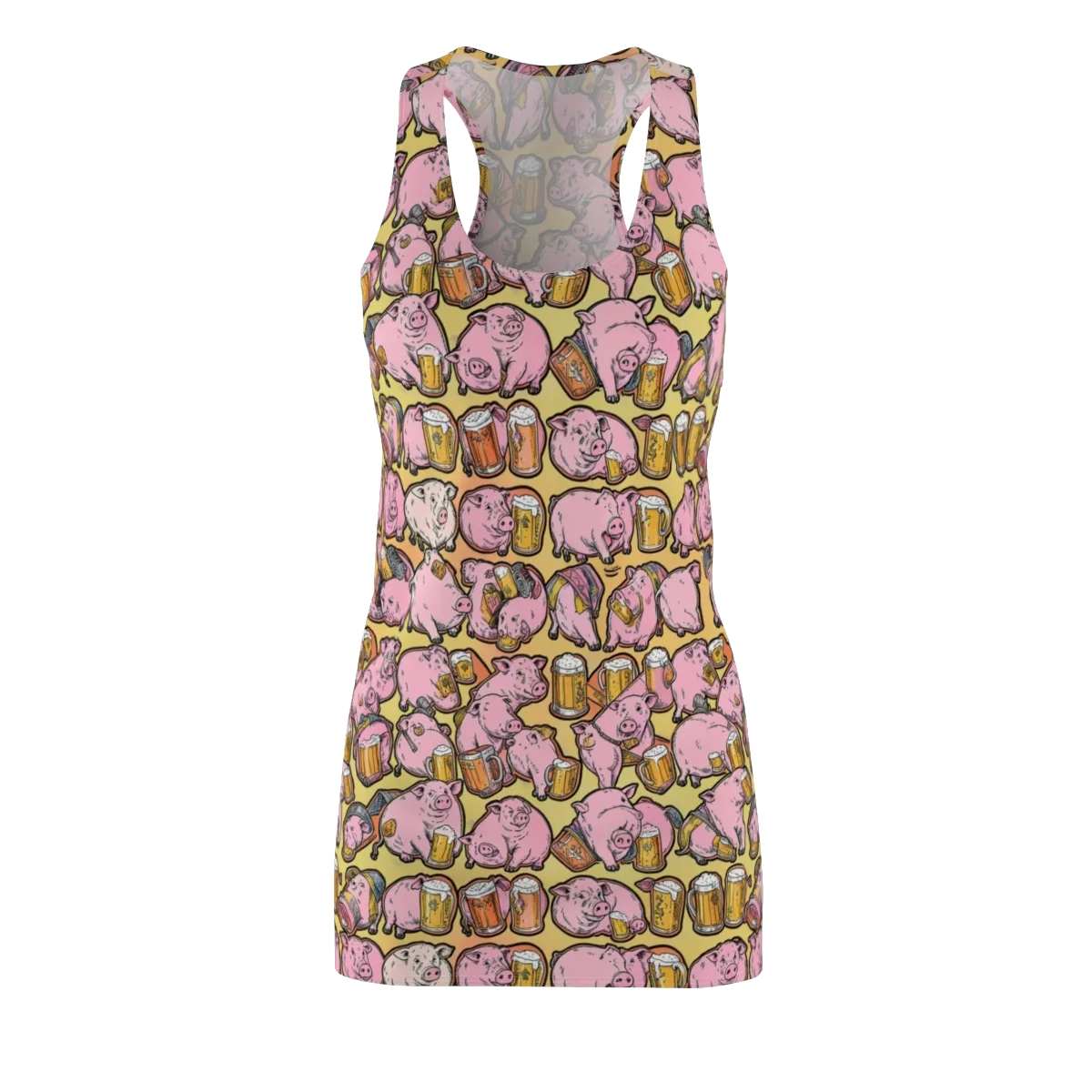 Brew And Oink on Racerback Dress — Front