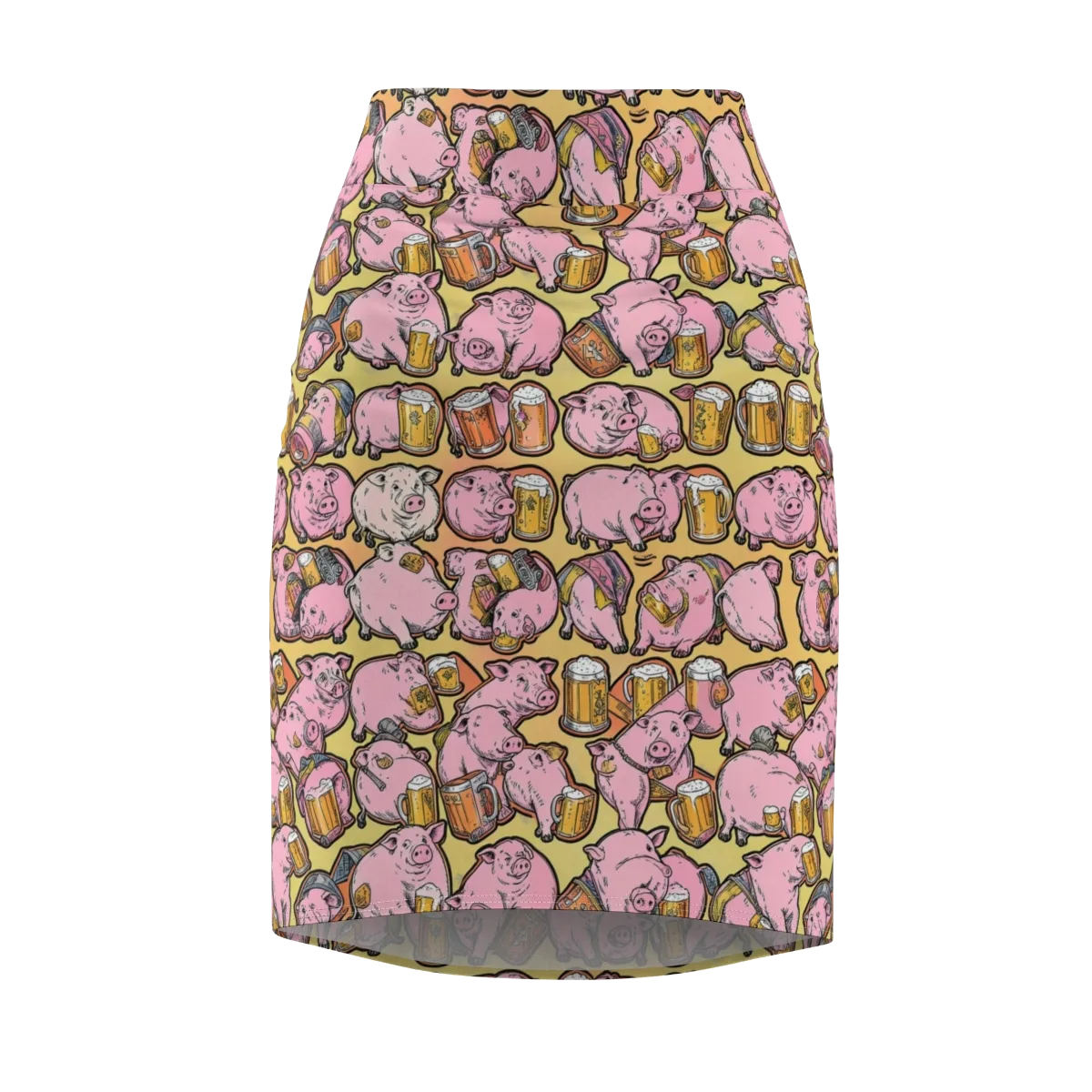 Brew And Oink on Pencil Skirt — Front