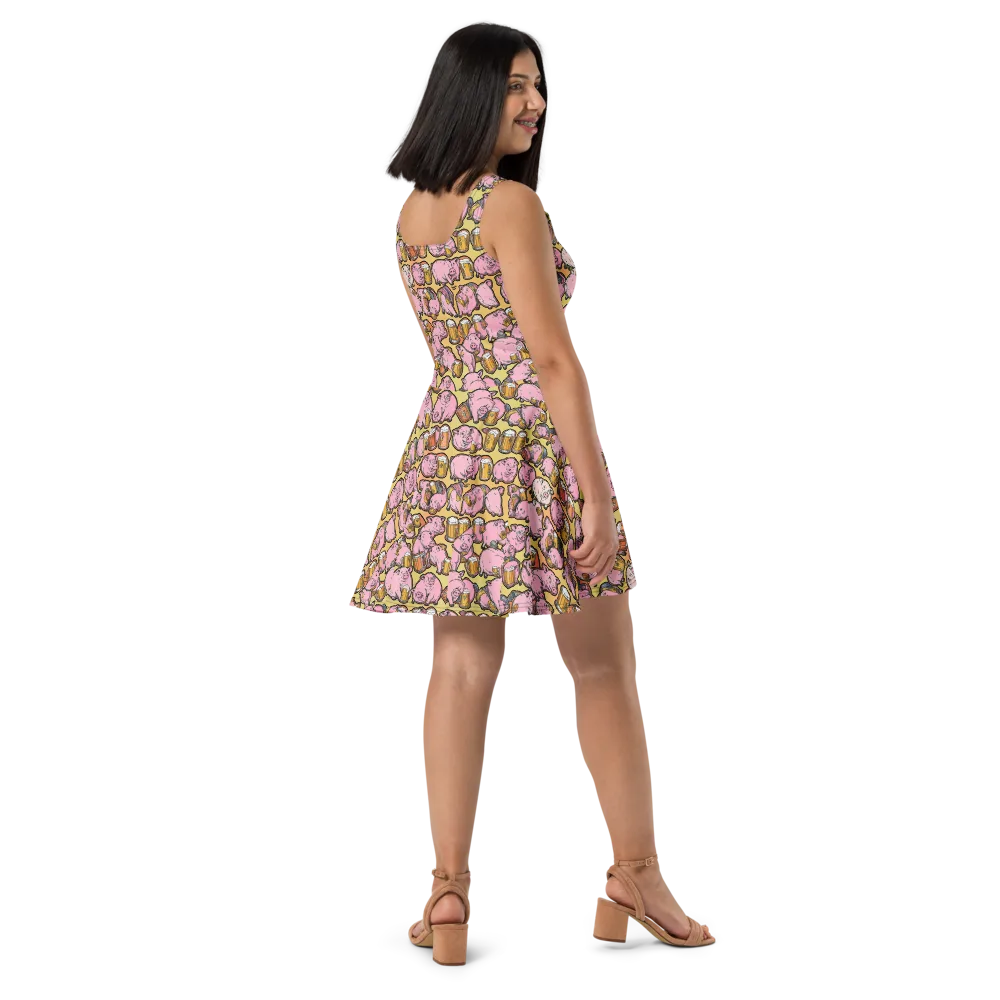 Brew And Oink on Skater Dress — Right