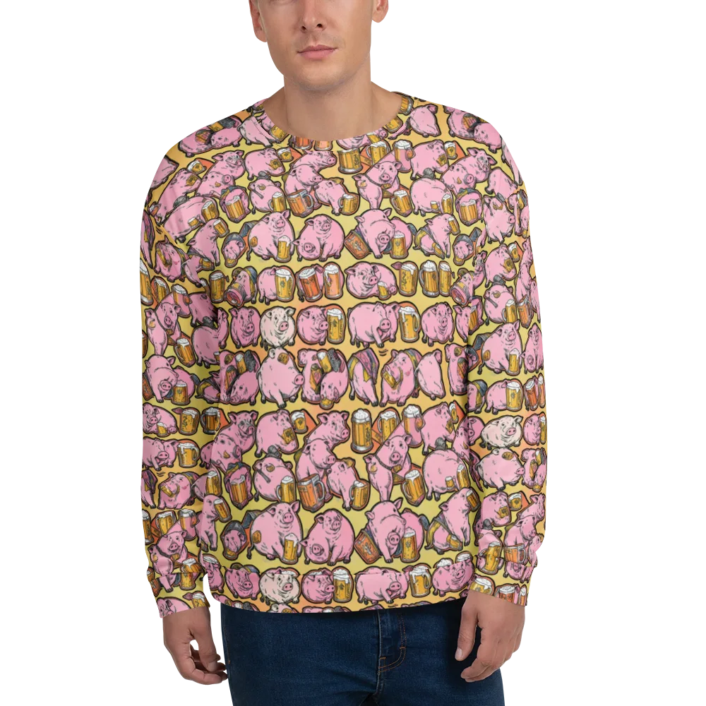 Brew And Oink on Sweatshirt — Front