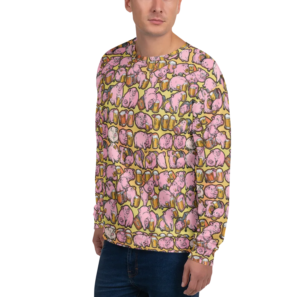 Brew And Oink on Sweatshirt — Left Front