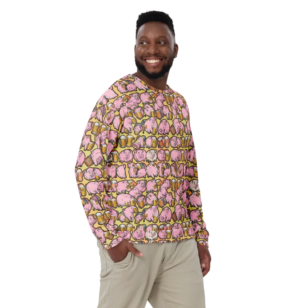 Brew And Oink on Sweatshirt — Front