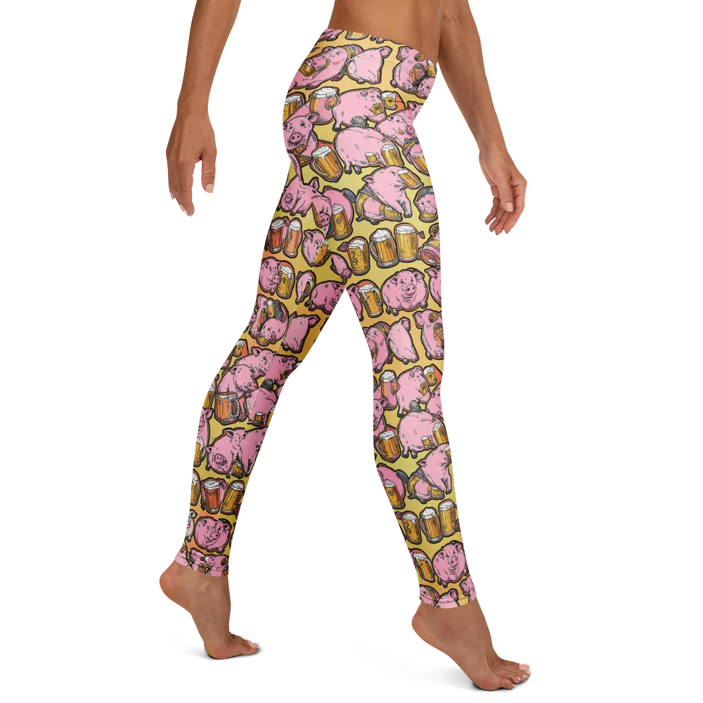 Brew And Oink on Leggings — Right