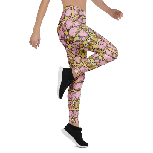 Brew And Oink on a Leggings