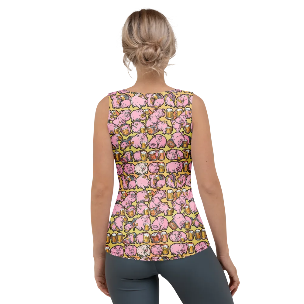 Brew And Oink on Women's Tank Top — Back
