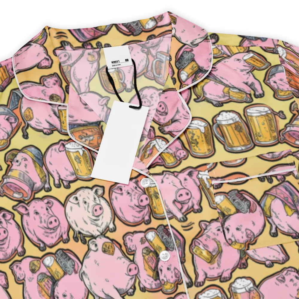 Brew And Oink on Women's Short Sleeve Pajama Top — Product details