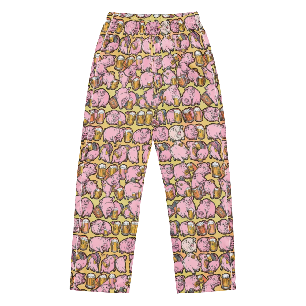 Brew And Oink on Women's Pajama Pants — Front