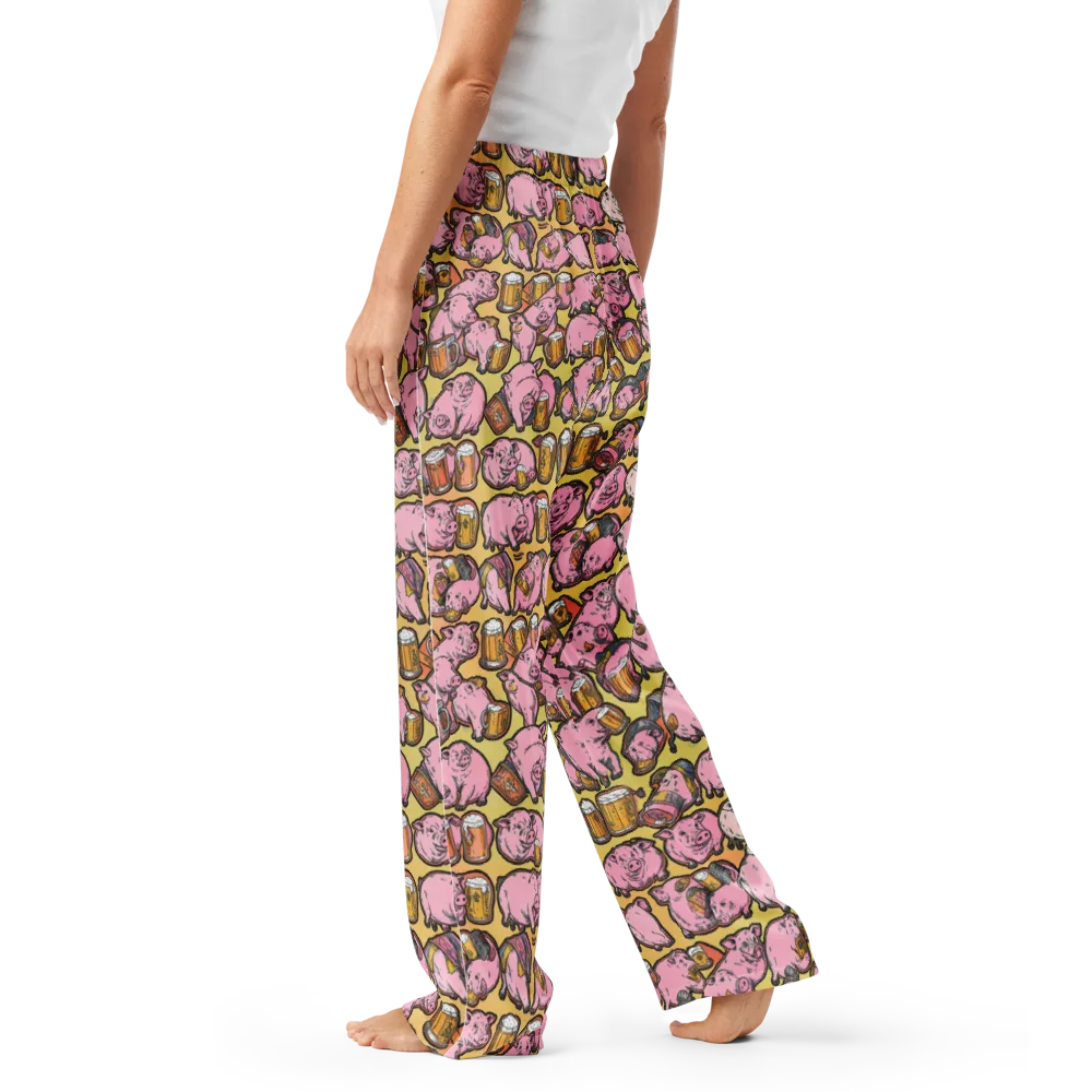 Brew And Oink on Women's Pajama Pants — Left