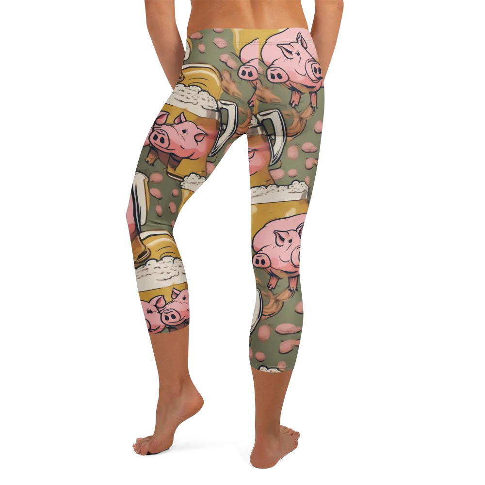 Bacon Brew on Capri Leggings — Back