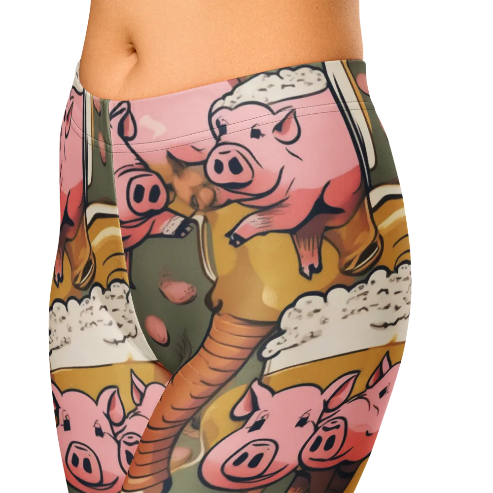 Bacon Brew on Capri Leggings — Zoomed-in