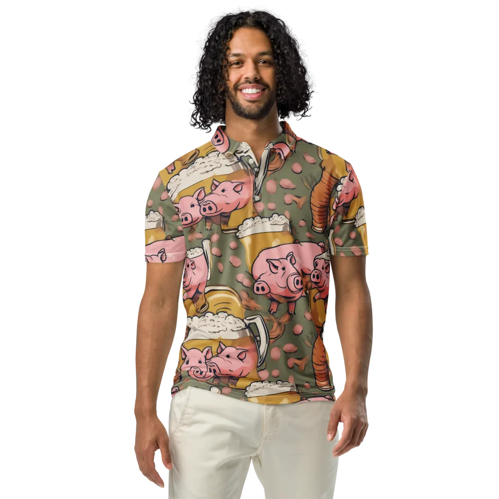 Bacon Brew on Men's Slim Fit Polo Shirt — Front