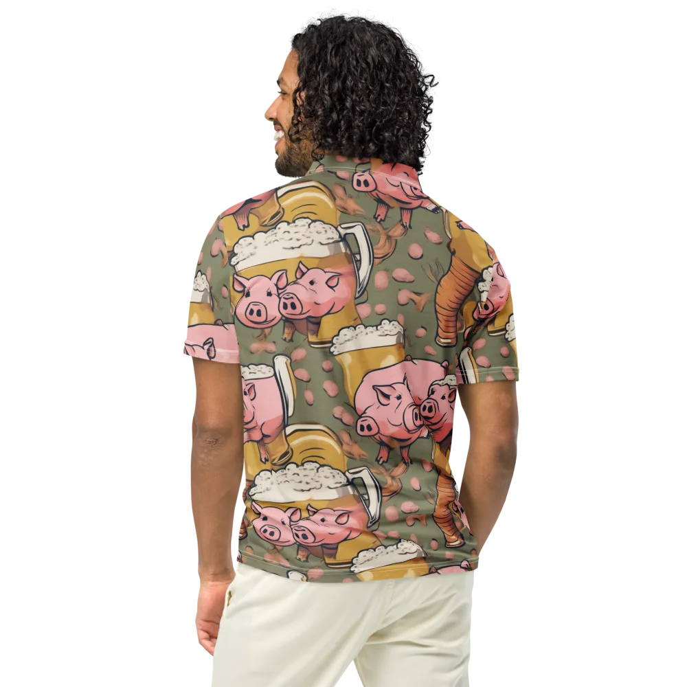 Bacon Brew on Men's Slim Fit Polo Shirt — Back