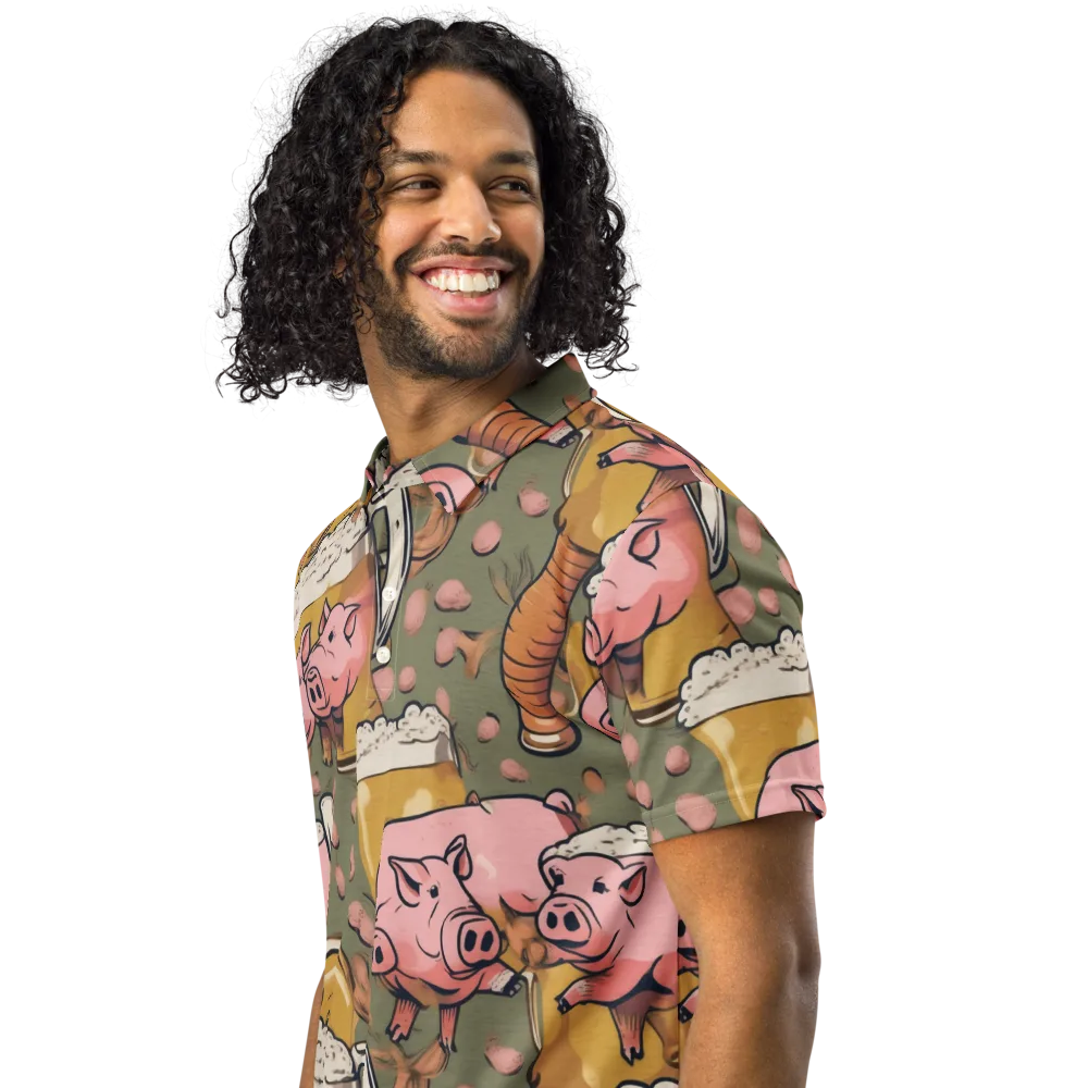Bacon Brew on Men's Slim Fit Polo Shirt — Left Front