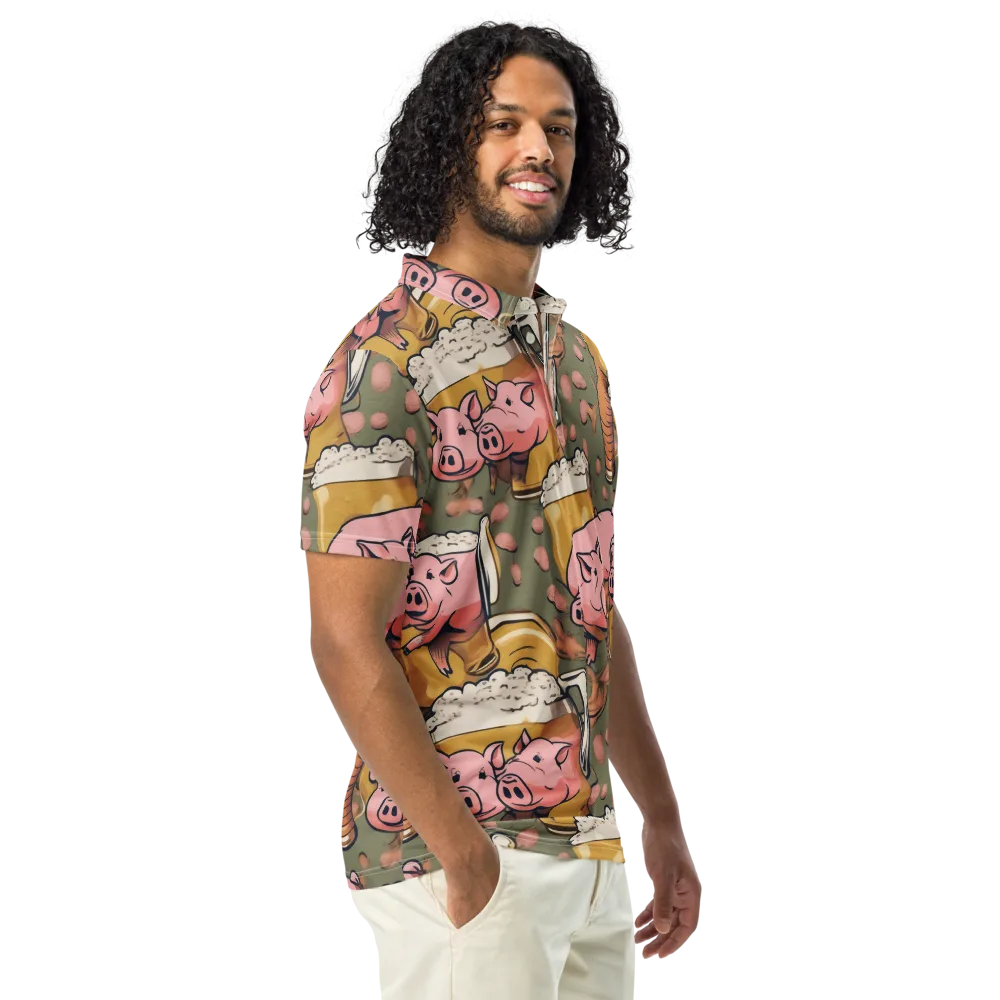 Bacon Brew on Men's Slim Fit Polo Shirt — Right Front