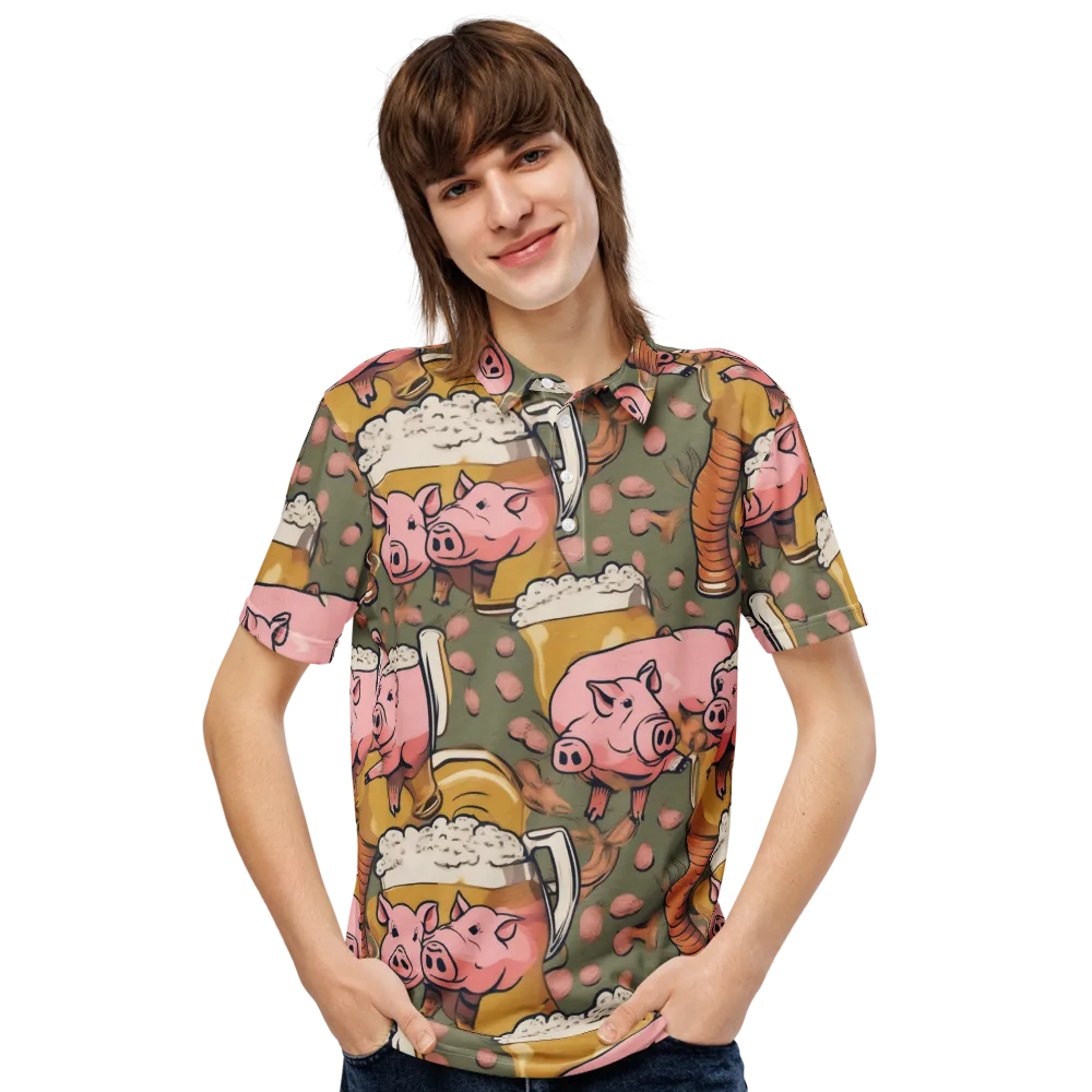 Bacon Brew on Men's Slim Fit Polo Shirt — Front