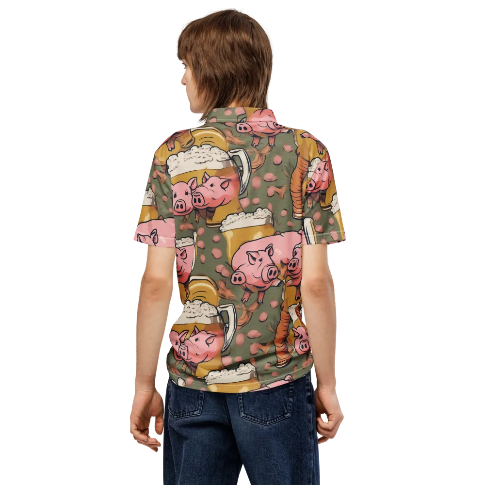 Bacon Brew on Men's Slim Fit Polo Shirt — Back