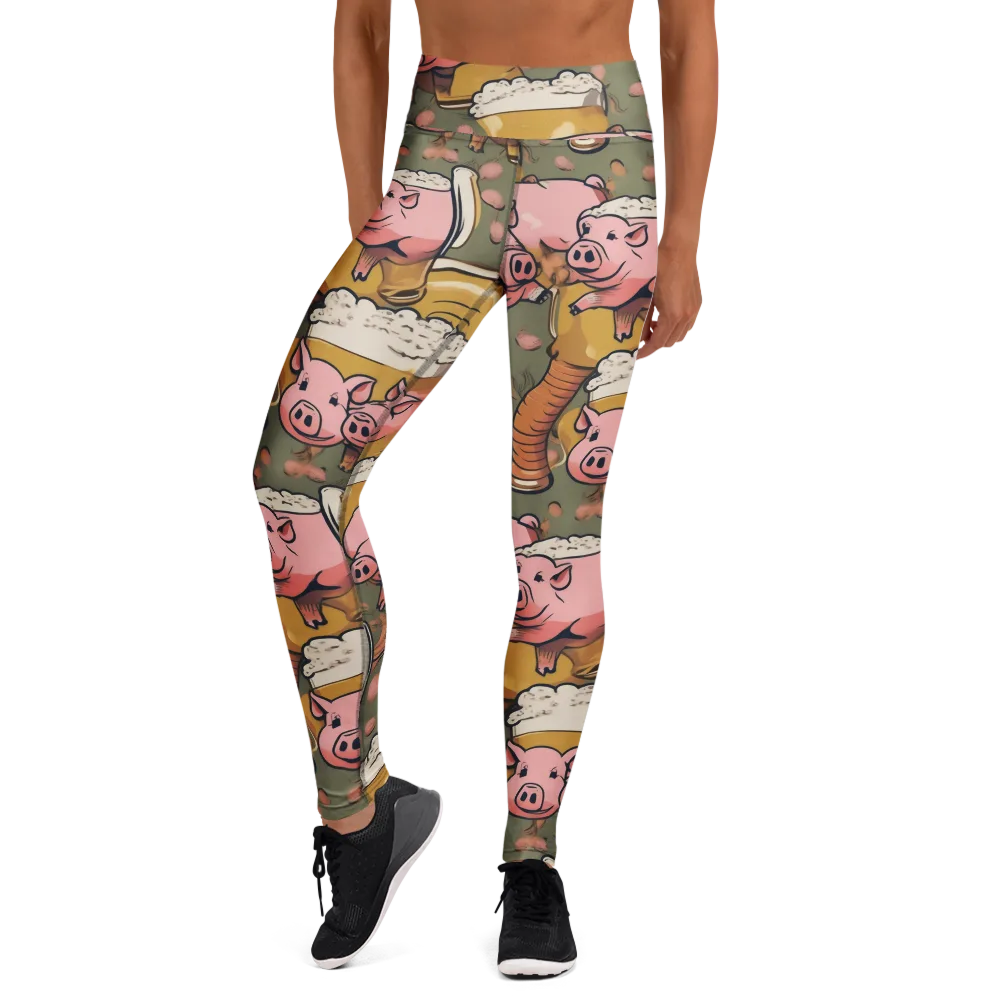 Bacon Brew on Yoga Leggings — Front